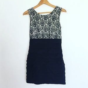 Express lace ruffle tiered dress